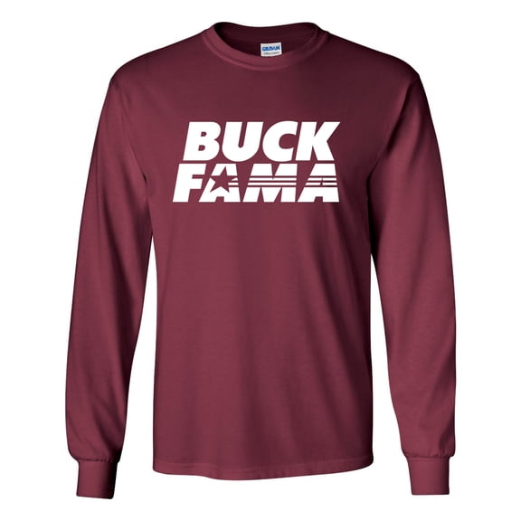 Mississippi Tshirt Football Team Color Maroon and White Mississippi Buck Fama Funny Bulldogs Mens Long Sleeve T-shirt Graphic Tee-Maroon-5xl