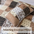 thumbnail image 2 of Khaki Quilt Set King Size Quilt Bedding Set Brown Plaid,3 Pieces Patchwork Floral Patchwork Reversible Bedspread Coverlet Set for All Season,Soft Microfiber Bedding Set King 90"X104", 2 of 4