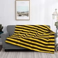 thumbnail image 5 of KLL Bee Stripe Print Fleece Throw Blanket, Horizontal Fleece Bedding Cute Soft Blankets Comfy Fleece Flannel Plush Home Decor for Couch & Bed -60"x50", 5 of 9