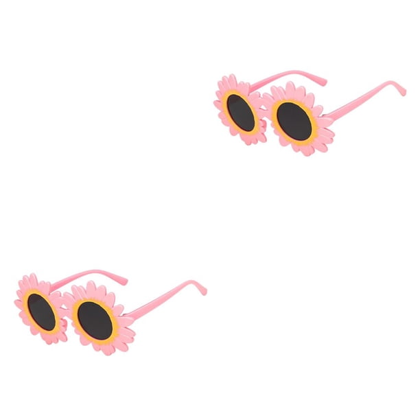 Minnieouse Gafas de protección solar Elementos de carcasa de PC Ropa Gafas de fiesta Decoraciones redondas Ropa de sol para niños Playa de verano Rosa 2piezas Minnieouse CBP263153