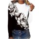 thumbnail image 2 of ICHUANYI Clearance Women Fashion Summer Sexy Fold Printed Regular Women Long Sleeves Round Neck Button Top(White, XL) ICHUANYI WER2023081116345, 2 of 5