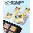 thumbnail image 2 of Álbum para Cartas Coleccionables Relaehih con 9 Bolsillos y Toploaders, con Cerradura, Rosa, 2 of 7