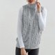 thumbnail image 5 of Puntoco Chaqueta de color liso con bolsillo para mujer, abrigo holgado con solapa sin mangas de felpa Puntoco Puntoco-893, 5 of 7