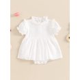 thumbnail image 3 of Caoirhny Baby Girls Summer Jumpsuit Casual Floral Embroidered Lace Short Sleeve Newborn Romper for Toddler Cute Clothes, 3 of 9