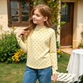 thumbnail image 2 of Girl Mock Neck Long Sleeve T Shirt Soft Basic Pullover Top Print Sweatshirt, 2 of 5