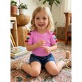 thumbnail image 6 of BemeyourBBs Toddler Baby Girl Summer Clothes 2 Piece Denim Outfits Short Sleeve T Shirt Tops and Bow Cherry Embroidery Jeans Shorts Set Toddler Girls Spring Summer Outfit, 6 of 9