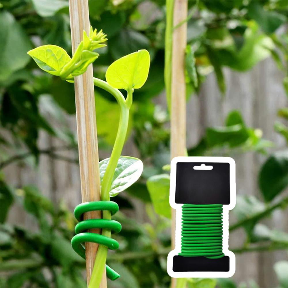 Green Twist Tie Reel PVC Coated Plant Support,Flexible,2mm x 30m Garden Wire 