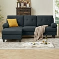 thumbnail image 3 of Pingliang Home 84" Convertible Sectional Sofa Couch with Reversible Storage Ottoman & Side Pockets,Deep Seat Modern L Shaped 3 Seat Sofa Couch,for Living Room Office Apartment Studio, 3 of 9