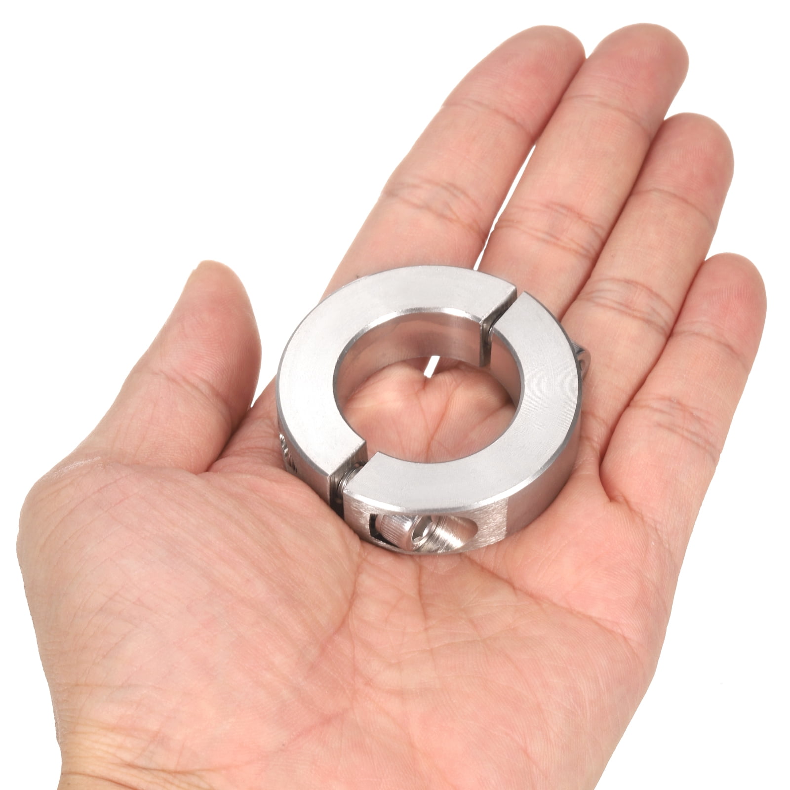 Uxcell 2 Pack Double Split Shaft Collar 1-1/8" Bore, Two Piece Clamping Collar 1-7/8" OD 1/2" Thickness, 303 Stainless Steel Set Screw Split Collar