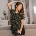 thumbnail image 3 of Wukai Glittering stars Print Women's Loose Short Sleeve Nightgown, Soft Sleep Dress for Comfortable Relaxation, Casual Lounge Wear, 3 of 6