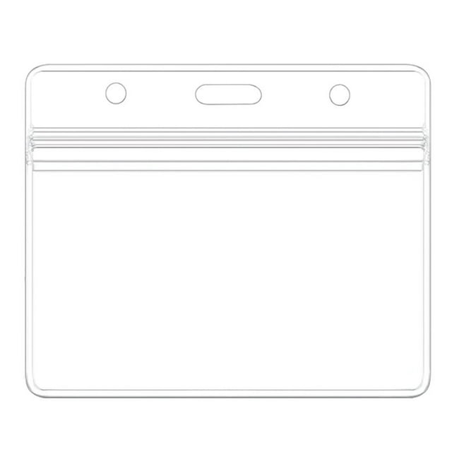 Soporte de tarjeta de identificación horizontal extra grueso con cremallera resellable de tipo impermeable (soportes, 50 paquetes)