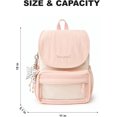 thumbnail image 4 of Sunyuer Women Kawaii Flap Ita Backpack, Large Capacity Clear Front Pocket Backpack with Star Charm, Lightweight Nylon Casual Daypack for School Travel, 4 of 8