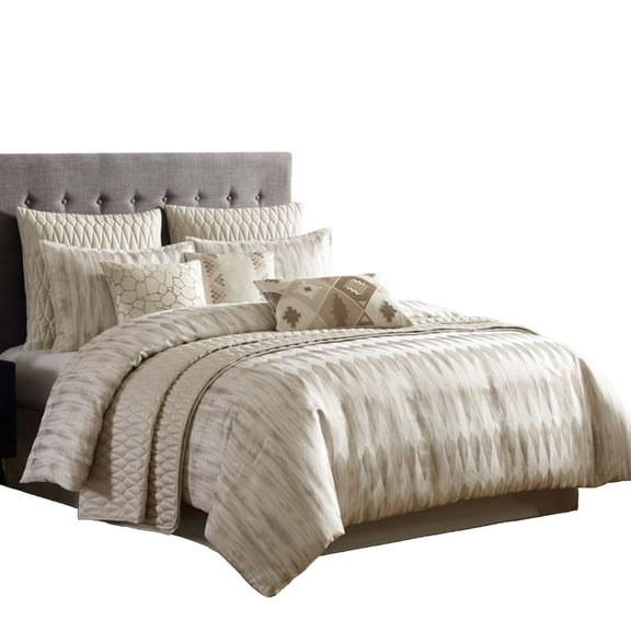 Rely 10pc Coverlet King Size Comforter Set, Woven , Ivory