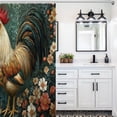 thumbnail image 5 of Rooster Farm Shower Curtain , Enchanted Forest Scenic Bathroom Decor Sets, Waterproof Fabric with Hooks, 5 of 7