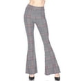 thumbnail image 2 of Buttery Smooth Burgundy Plaid Bell Bottom Leggings Black S, 2 of 2