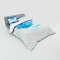 thumbnail image 3 of Winter Duvet Cover Set, Christmas Trees Setting with Snowflakes and Stars New Year Graphic Image, Bedding Set with Shams and Fitted Sheet, 3 Sizes, by Ambesonne, 3 of 3