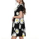 thumbnail image 2 of Easygdp Daisies Flowers para Vestido Transpirable de Mujer, Vestido Suelto de Manga Corta con Pliegues y Bolsillos para el Verano, 2 of 6