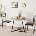 thumbnail image 2 of Round Dining Table Set for 2, 3 Piece Dining Table Set,Wood Marbled Tabletop Dining Room Table and Chairs Set for Kitchen, Dining Room, 2 of 7