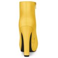 thumbnail image 4 of Unique Bargains Women's Platform Chunky Heel Ankle Boots LightYellow (Size 7.5), 4 of 7