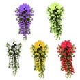 thumbnail image 4 of Luxcidy Violet Hanging Flowers Artificial Decor, Violet Wall Hanging, Artificial Violet Ivy Flowers, Artificial Flower Home Decor for Living Room, Bedroom and Balcony Interior Decoration(Purple), 4 of 5