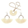 thumbnail image 5 of Xinyolin Bohemian Round Pendant Fringe Tassel Rope Necklace Earrings Women's Jewelry Set, 5 of 6