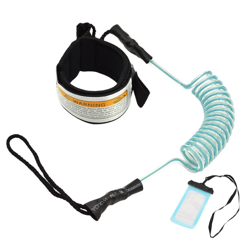 TUG Bodyboard basic Blue coiled wrist leash 3 cuff sizes 