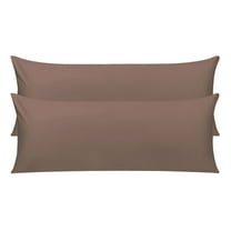 Unique Bargains Pillowcases 2 Pack 100% Cotton Body Pillow Covers Coffee 20" x 60"