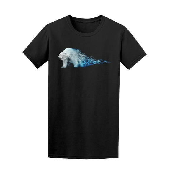 Polar Bear Smoke Art T-Shirt Men -Image by Shutterstock, Male 3X-Large