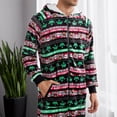 thumbnail image 4 of Pijama informal con capucha y cremallera para hombre, pijama con estampado navideño, traje unido Pompotops oipoqjl29346, 4 of 7