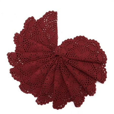 

Hand Knitted Hook Floral Hollowed Out Circular Decorative Pads Foreign Trade Plate Pads Insulated Table MATS 20cm