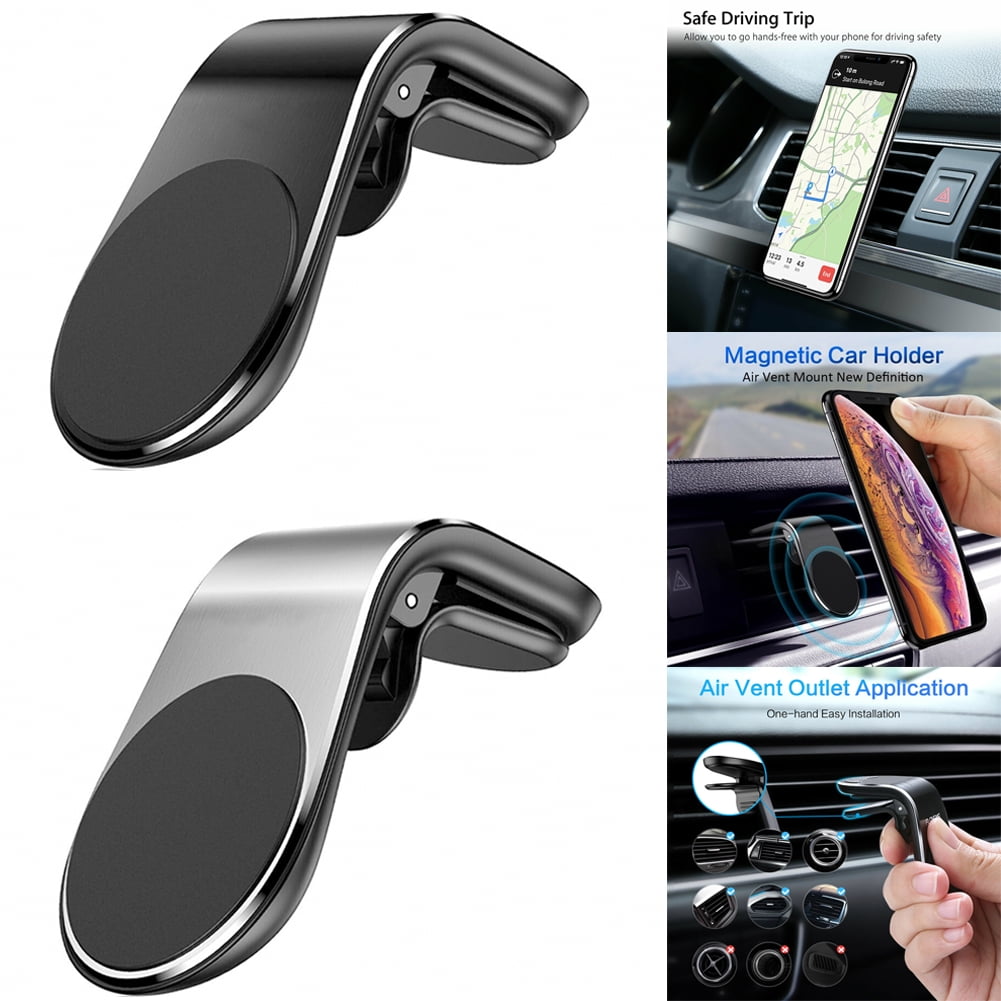 Auto Parts Inner Air Vent Mount Adjust Bracket Magnet Cell Phone Holder Black 