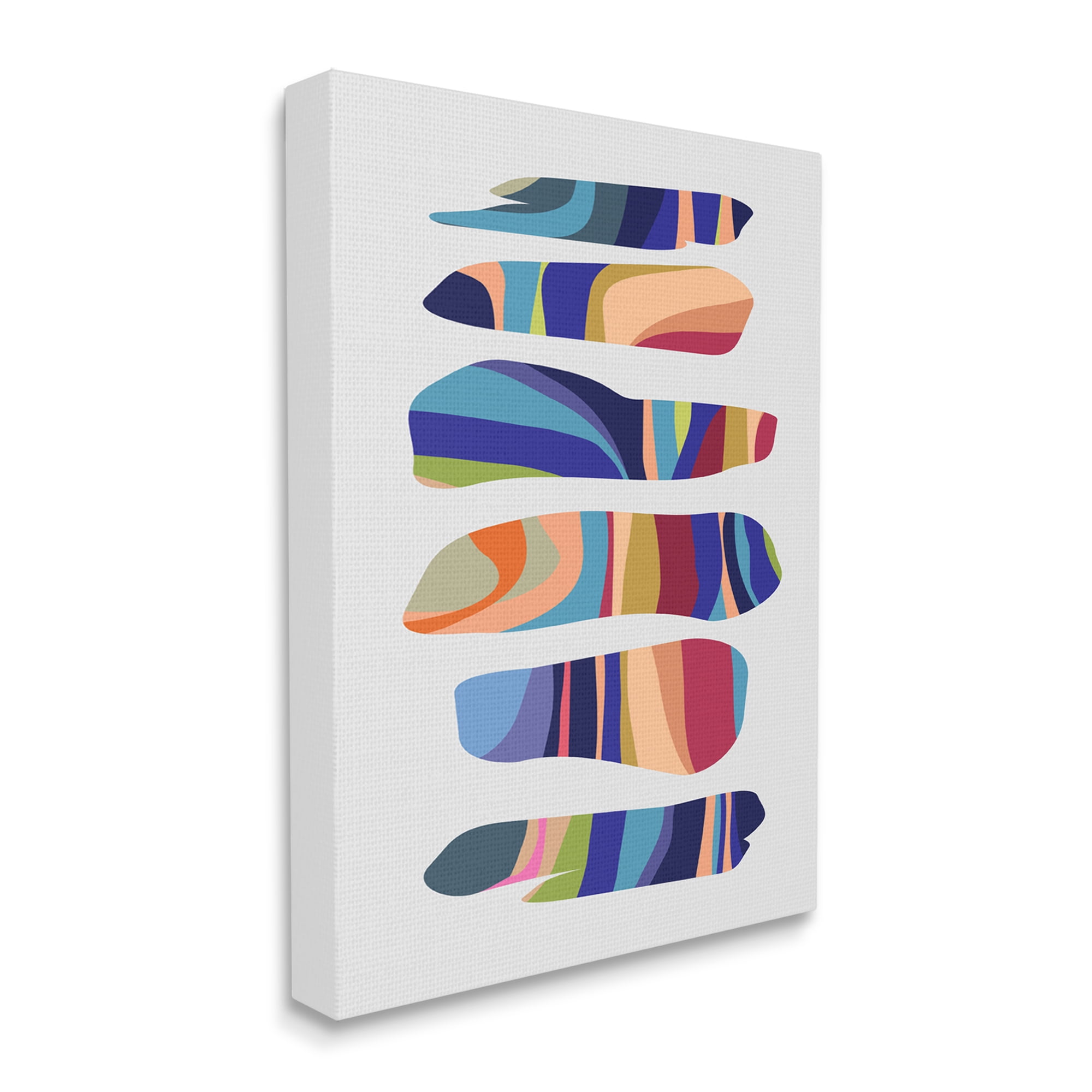 Stupell Industries Varied Contemporary Shapes Abstract Painting Gallery Wrapped Canvas Print Wall Art, 30 x 40