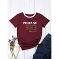 thumbnail image 5 of Xuanfei Women Vintage 1983 Round Neck Contrast Color Short Sleeve T-Shirt, 5 of 7