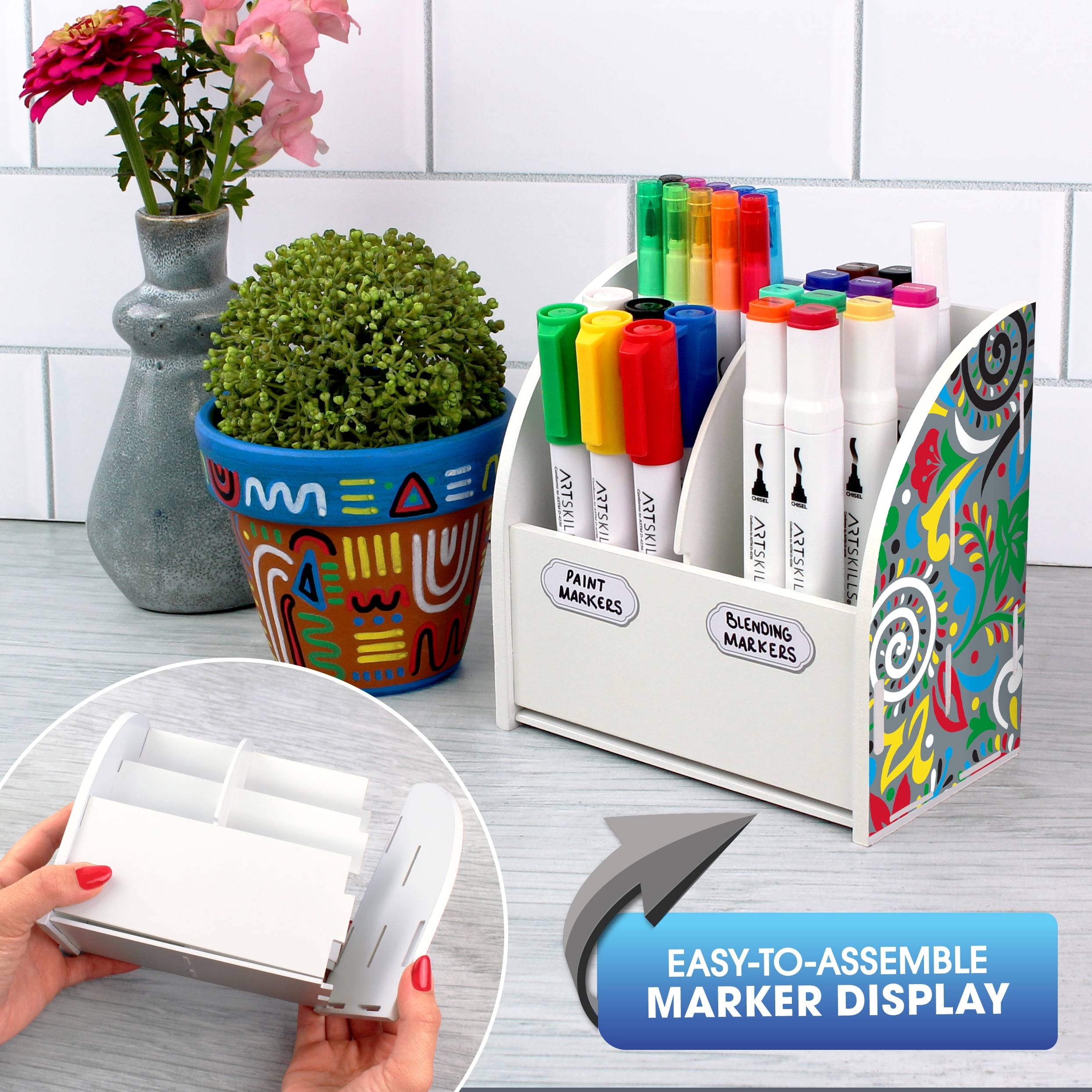 (3 pack) ArtSkills Premium Marker Set with Display, Coloring Sets for Teens