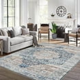 thumbnail image 3 of Garvee 8x10 Large Area Rugs for Living Room, Non Slip Machine Washable Retro Rugs Low Pile Stain Resistant Print Rugs Vintage Soft Nursery Carpet for Bedroom Dining Room Home Office, Blue, 3 of 10