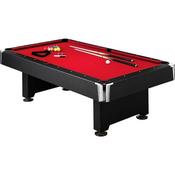 Mizerak Donovan II 8 Ft. Billiard Table with 2 Cues, Set of Billiard Balls, Triangle Brush and Chalk