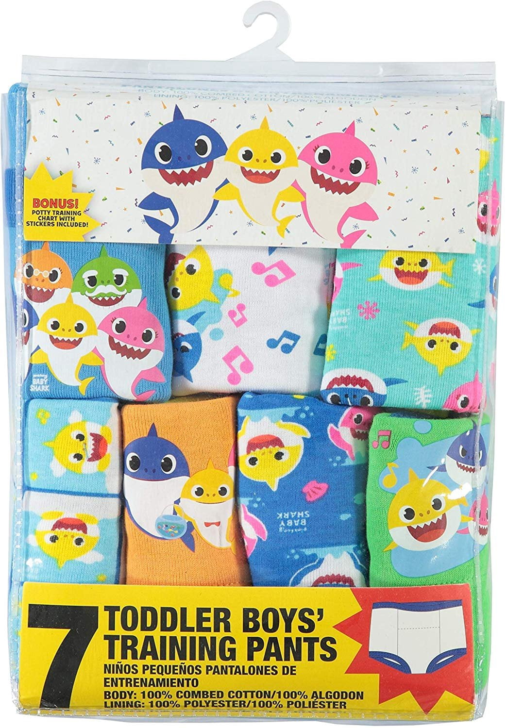 Handcraft Boys' Toddler Baby Shark Potty Training Pants, Boy7, 18