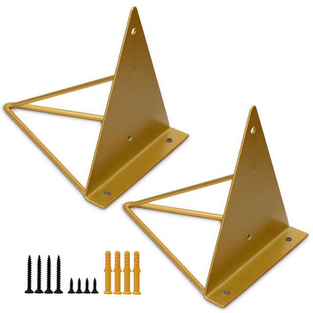 Matsuzay Soporte de pared en forma de L de 2 piezas, soporte de esquina para el hogar, estante decorativo, soportes de almacenamiento para oficina y Decoración del hogar Oro Matsuzay HA007897-02B
