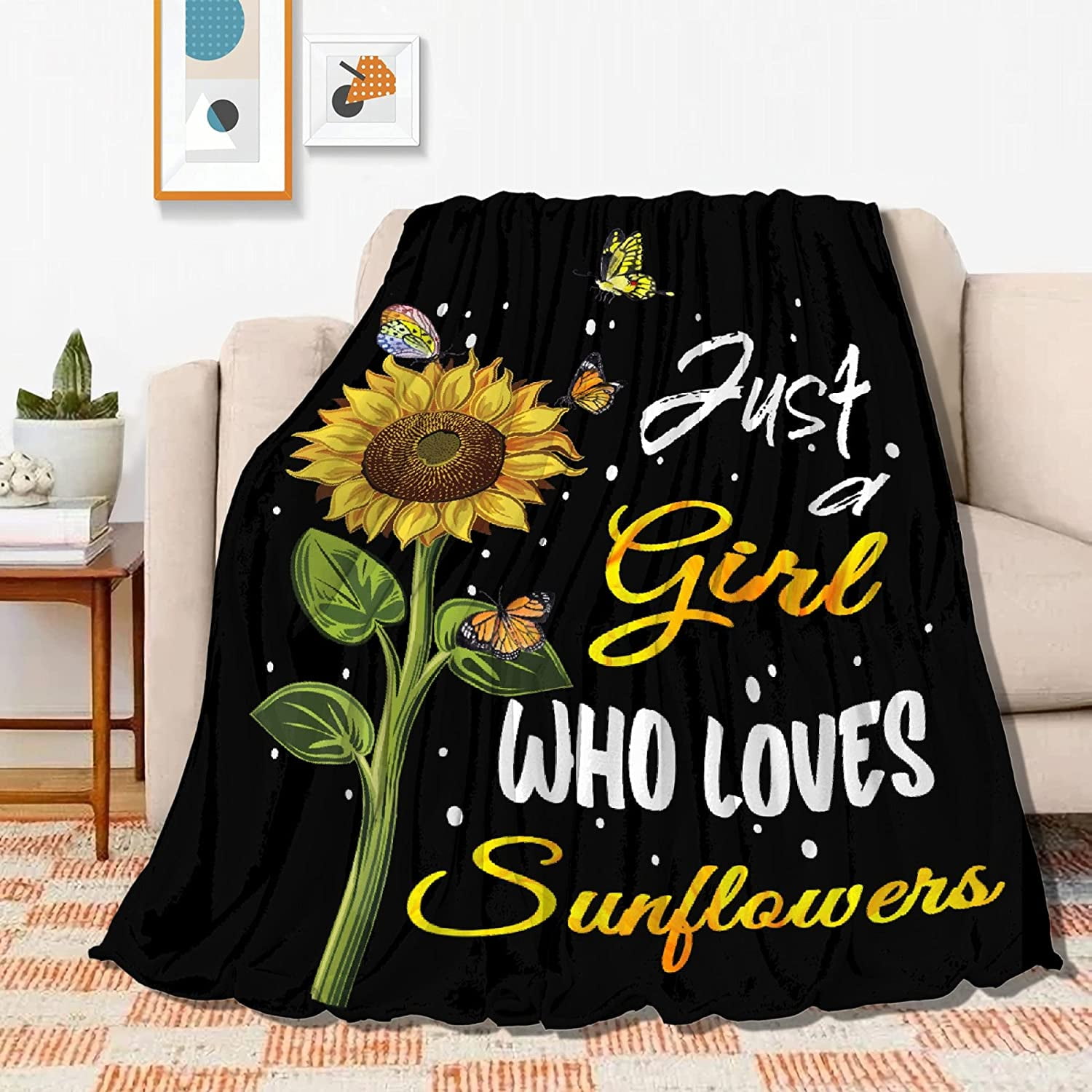Sunflowers Blanket Soft Blankets and Throws Flannel Cozy Lightweight