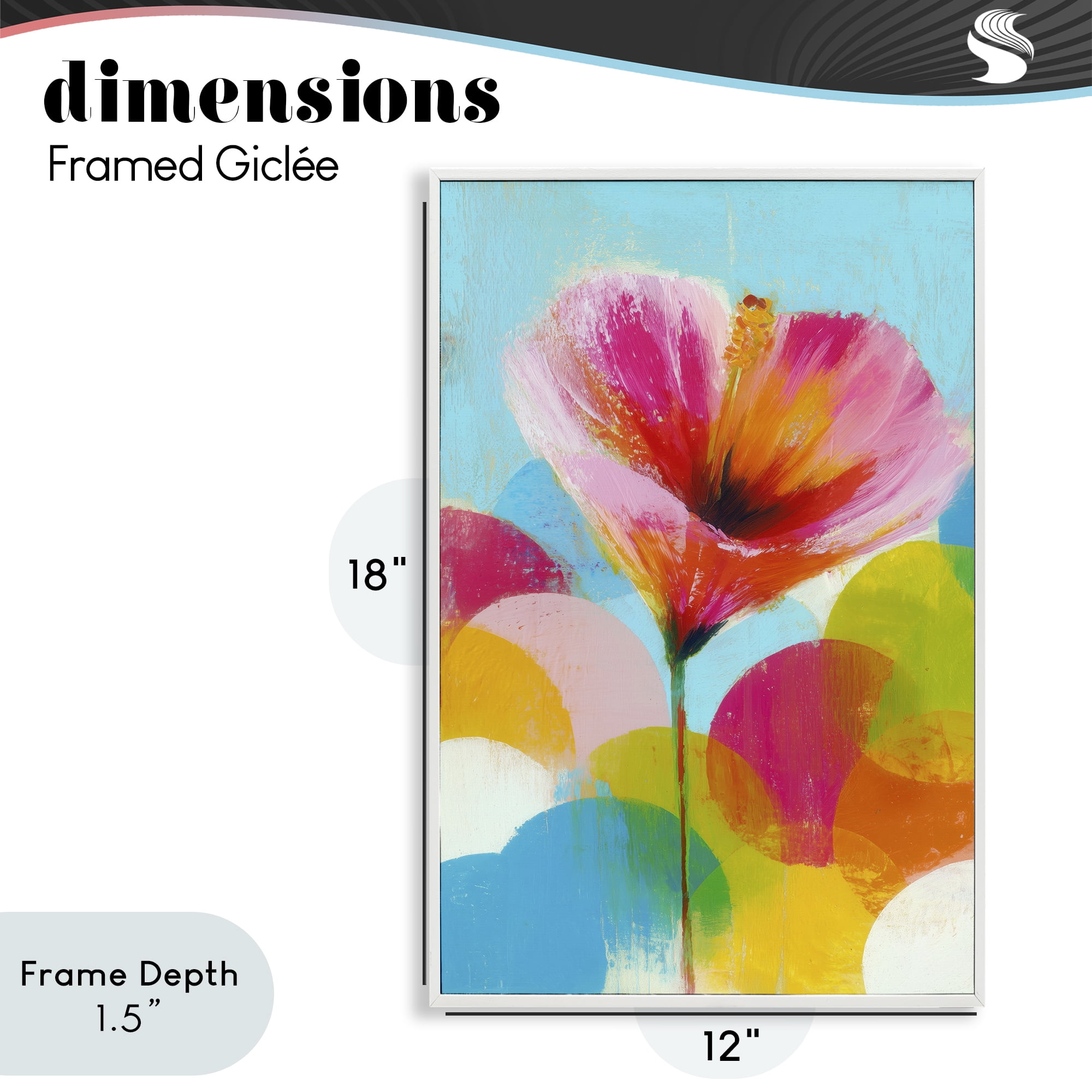 Stupell Industries Hibiscus In The Sun White Framed Giclee Art, design by Chromatic Storm Studio
