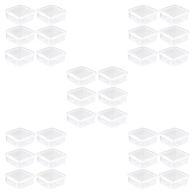 Bearachild Caja de almacenamiento de 6 uds. De plástico transparente, contenedor rectangular ajustable, herramientas, organizador de artículos Type2