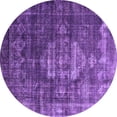 thumbnail image 1 of Ahgly Company Indoor Round Oriental Purple Industrial Area Rugs, 3' Round, 1 of 4