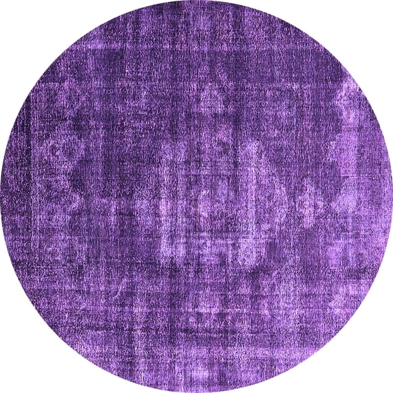 Ahgly Company Indoor Round Oriental Purple Industrial Area Rugs, 3' Round