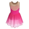thumbnail image 3 of IBTOM CASTLE Girls Ice Figure Skating Dress Sparkly Sequins Sheer Mesh Chiffon Ballet Dance Leotard Dress Ballerina Dancewear 7-8 Years Hot Pink, 3 of 8