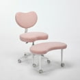 thumbnail image 5 of Lisonu Plus Size Cross Legged Office Chair, Pink Teddy Fabric Criss Cross Desk Chair with Swivel Stool & Lumbar Support, Flexible Active Sitting Meditation Chair for Home Office, 300 lbs Capacity, 5 of 26