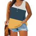 thumbnail image 2 of Nmnitkp Plus Size Tops for Women Notched Collar Camisole for Women Summer V Neck Sleeveless Shirt Top Casual Loose Tank Top Boho Holiday Vest, 2 of 5