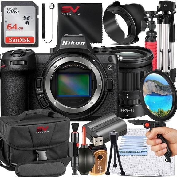Nikon Z6 III Mirrorless Camera with 24-70mm Lens   SanDisk 64GB Memory Card   Pistol Grip Tripod   SV Premium Accessory Bundle (International Version)