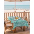 thumbnail image 2 of Outdoor Tablecloths with Umbrella Hole & Zipper, Teal Coastal 54x80 Inch Tablecloth Rectangle, Starfish Coral Summer Beach Ocean Waterproof Table Cloth, Patio/Pool/Picnic Table Covers, 2 of 8