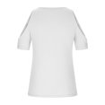 thumbnail image 4 of Giftesty Women's Solid Color V-Neck Comfortable Loose T-Shirt Short Sleeve Blouse Casual Tops, 4 of 6