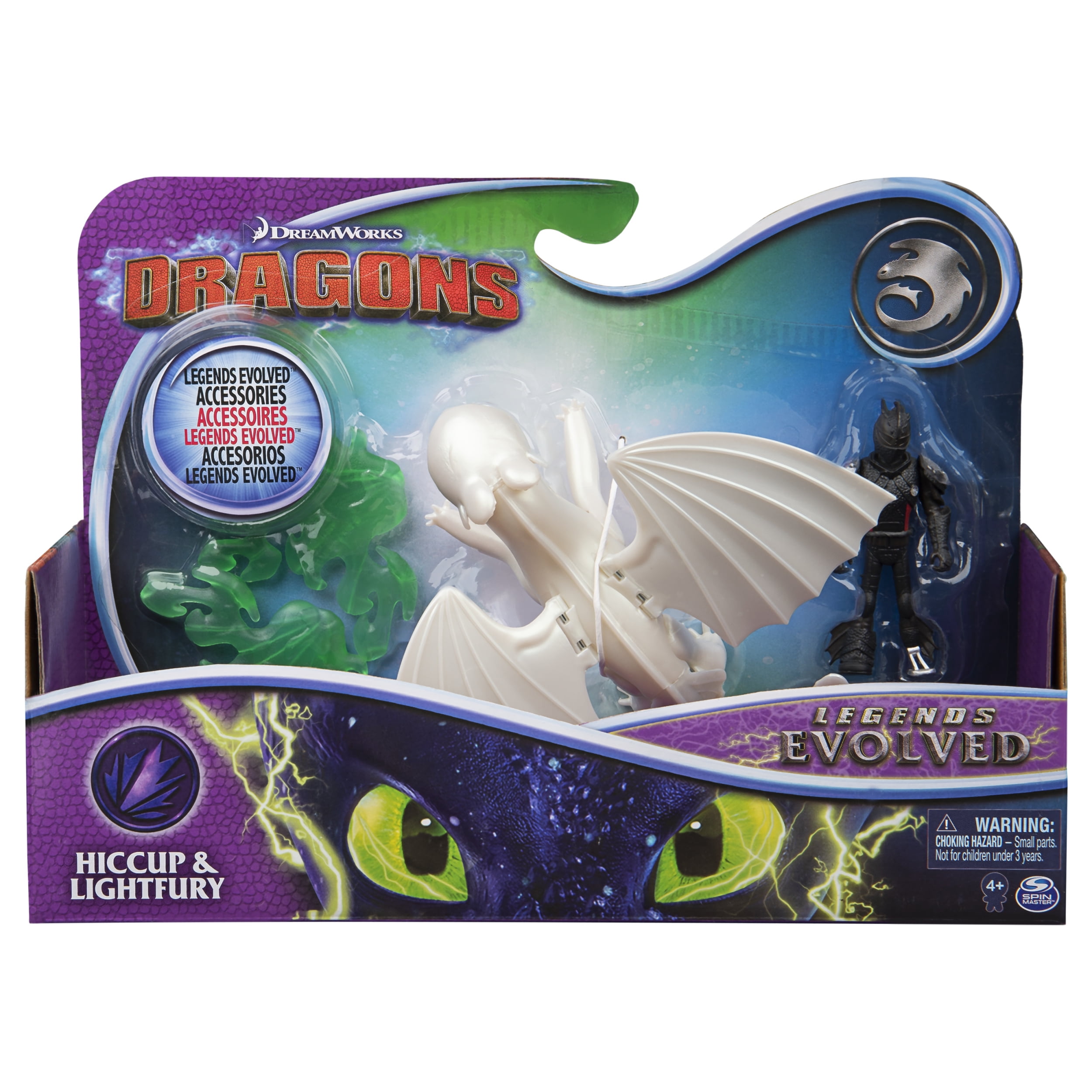 DreamWorks Dragons Legends Evolved Hiccup and Lightfury Dragon with Viking Figure and Accessories